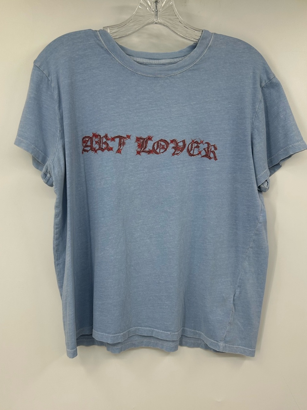 Zadig & Voltaire Light Blue Cotton T Shirt Art Lover Size M